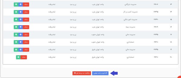 تایید نهایی و دریافت کد پیگیری ثبت نام